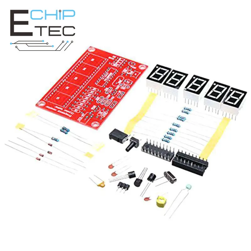 

Free shipping 1PCS DIY kit 5 bit high precision digital LED crystal oscillator frequency counter tester