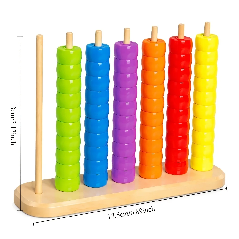 Bead Matching Children's Puzzle Toy-Math Counting Stand STEM Learning Abacus Puzzle Board Preschool Children's Interactive Game