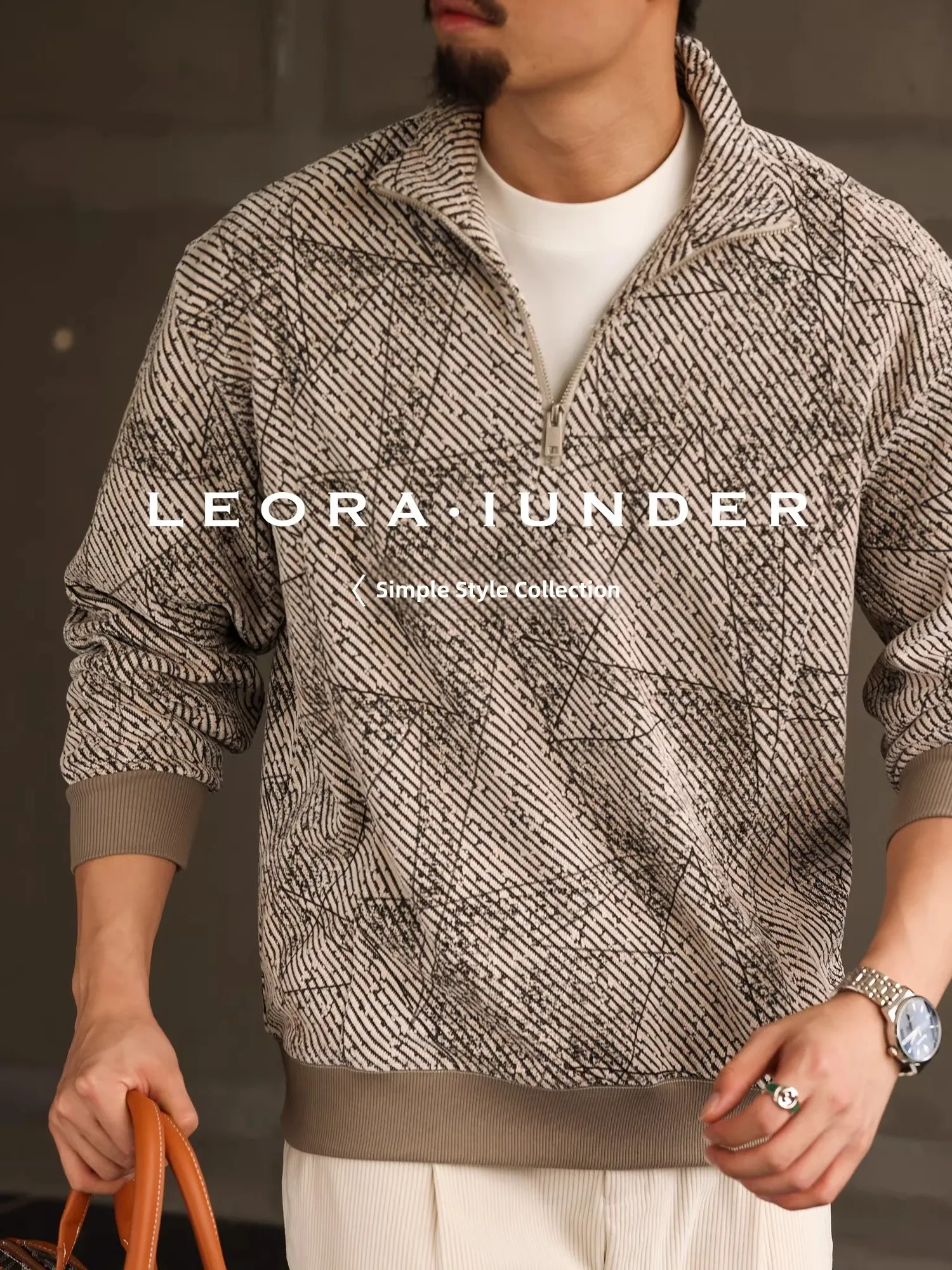 

Американское ретро-худи оверсайз для мужчин, весна-осень, с длинным рукавом, на молнии, свободного кроя, из органического хлопка, повседневная одежда