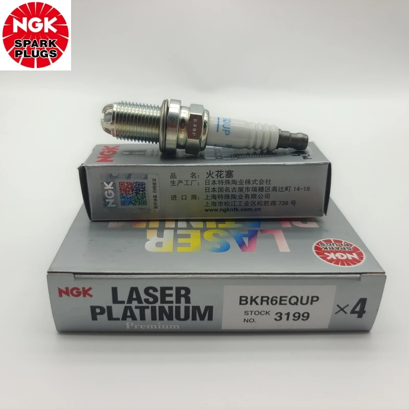 4-6Pcs Original NGK BKR6EQUP 3199 Brand New Laser Platinum Spark Plug For Phantom 6.7L A8 MINI BMW E46 E63 E83E53 M54M62E65E34