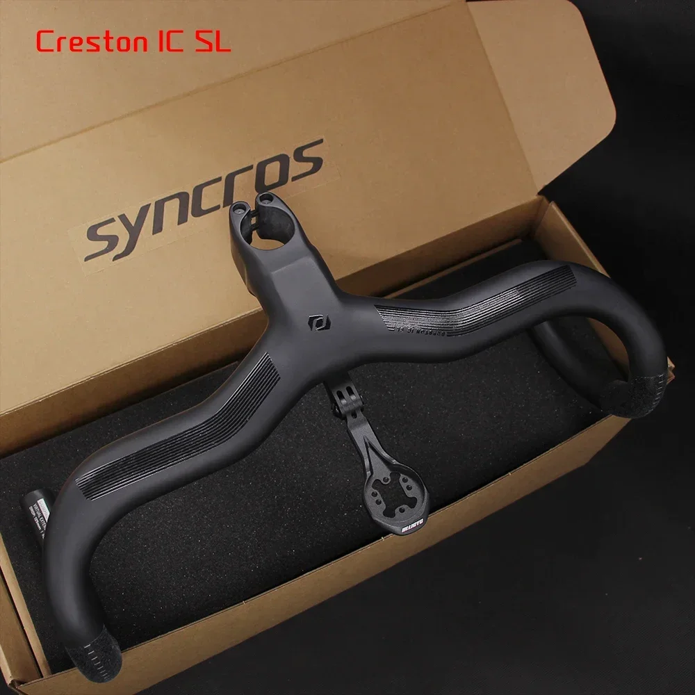 AliExpress NONE Syn Creston IC SL Carbon Handlebar Internal Routing Road Bicycle HandleBar Di2 Matte Black Integrated  Cockpit With mount
