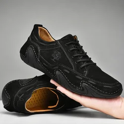 Genuine Leather Octopus bean shoes For Men Fashion Flats Shoes walking sports loafer breathable outdoor Men's driving shoes