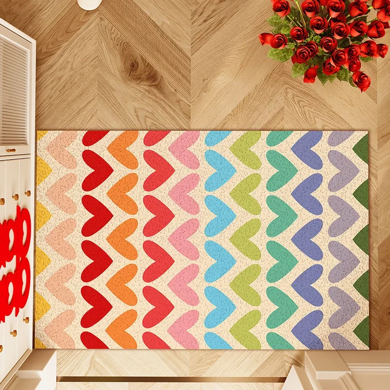 Rainbow Colorful Door Mat Resist Dirt Entrance Carpet Front Door Mat Outside Welcome Entryway Doormat Toilet Doormat