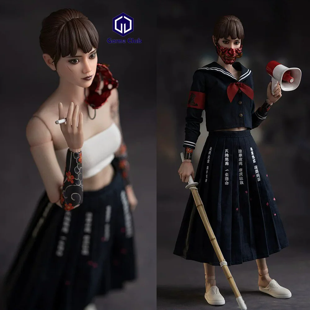 In Stock Worldbox AT045 1/6 Philistine Mischievous Girl Tattoo Body Double Headed Carving Full Set 12in Action Figure Model