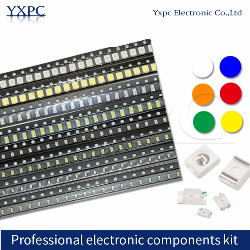 100pcs SMD LED Diode Colors 0402 0603 0805 1206 1210 3528 5050 5730 White Red Yellow Blue Green Orange for Electronic Components