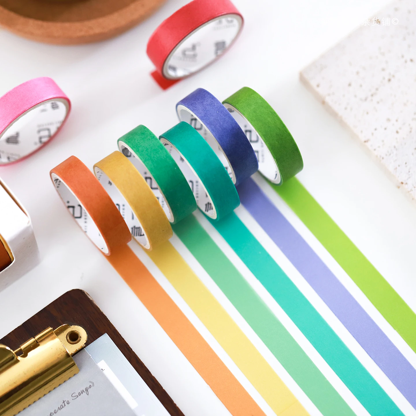 Morning Rain Solid Color Washi Tape Set Ins Low Adhesive Masking Tape for Journal Borders DIY Poster Wall Stickers Decorative Stickers