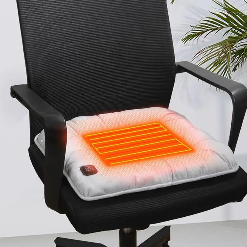 Heated Car Seat Cushion Graphene Heat Massage Chair Pad Plush Outdoor Heated Chair Cushions USB-Powered Massage Heat Seat