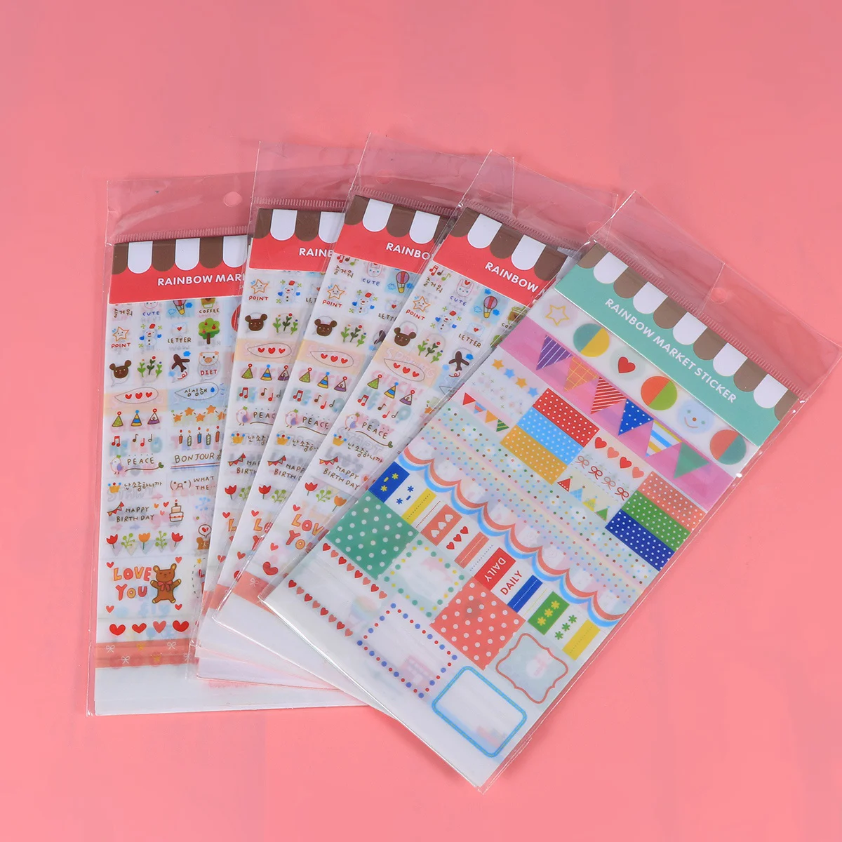 

2Pcs Transparent Rainbow PVC Stickers Durable Decorative Corner Labels for Diary Scrapbook Notebook Journal Planner Student