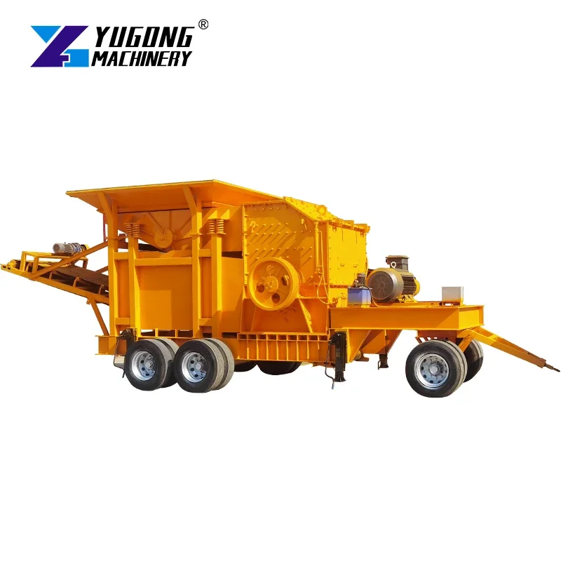 YG Customized Cheap Price Pebble Quarry Gravel Black Fixed Stone Rock Crusher Movable Stone Crushing Plant