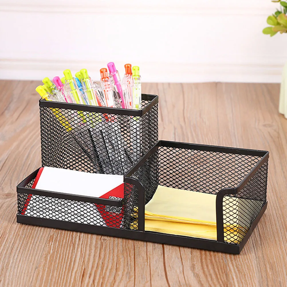 

1 Set Iron Desktop Organizer Thickened Storage Box Stationery Sundries Holder Business Cards Rack Letters Shelf Office Supplies