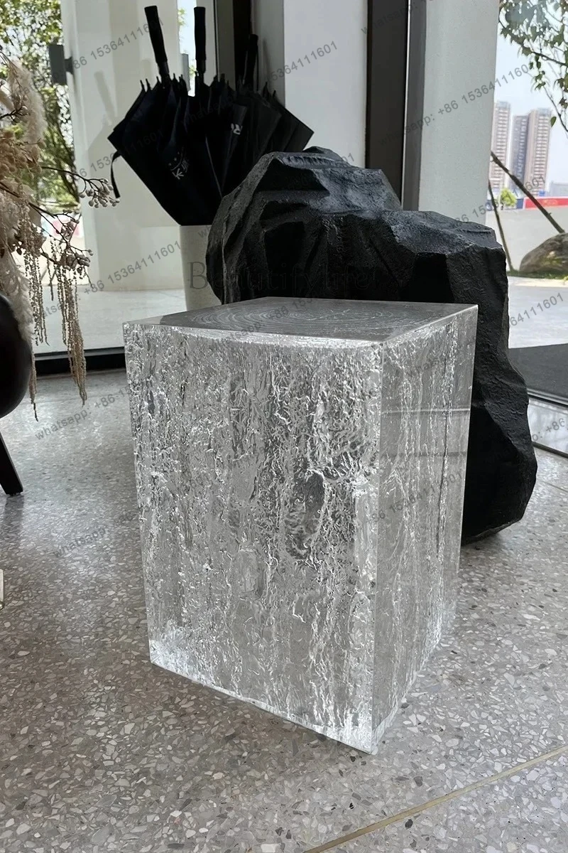 

Designer creative high transparency, resin low stool, bedroom living room sofa side a few household shoe changing stools