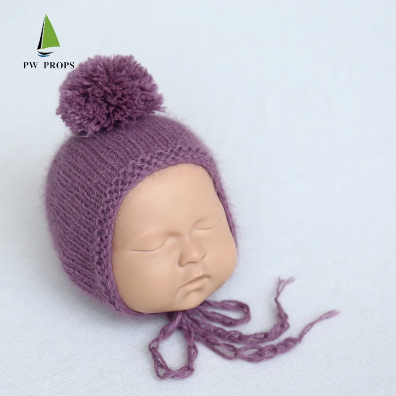 

Вязаная рождественская шапочка для малышей, реквизит для фотосессии новорожденных, вязаная шапка Санты из мохера, аксессуары для фотосъемки