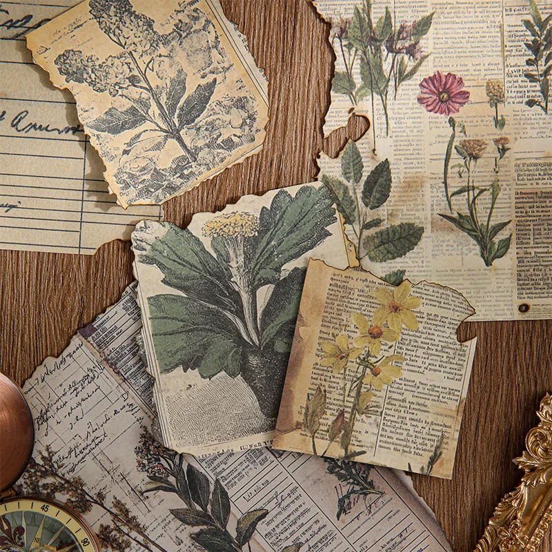 30pcs Lost Memory Series Retro Journal Scrapbook Background Decorative Paper Creative Collage DIY Handmade Aesthetic Craft Paper