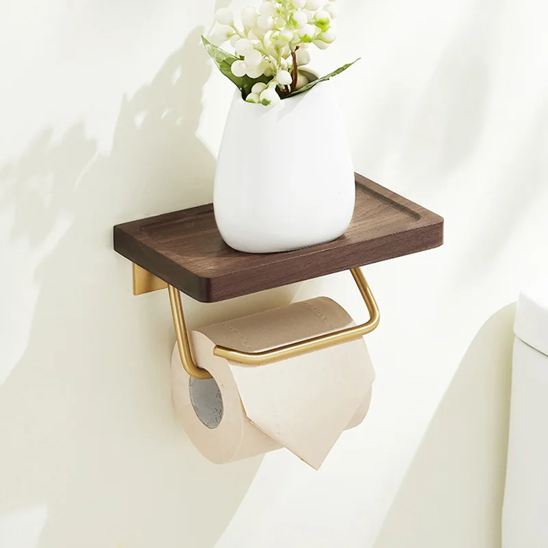

Настенный держатель для диспенсера для туалетной бумаги, самоклеящаяся полка, деревянное настенное крепление, стеллаж для хранения рулонов салфеток, лоток для ванной комнаты, органайзер