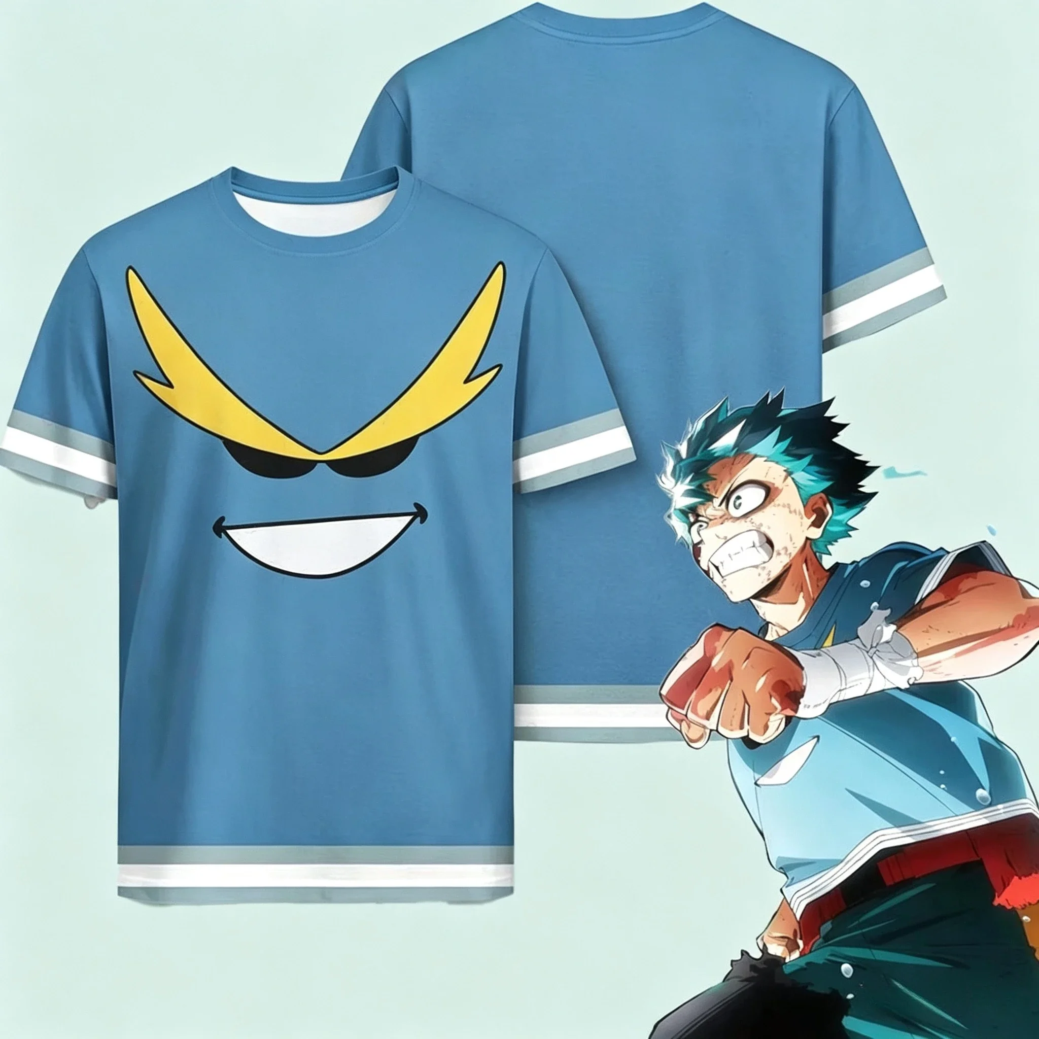 2026 My Hero Academia Final Season Deku'S All Might T-Shirt Same Style Cosplay Short Sleeve Fan T-Shirt Men Women  T-Shirts