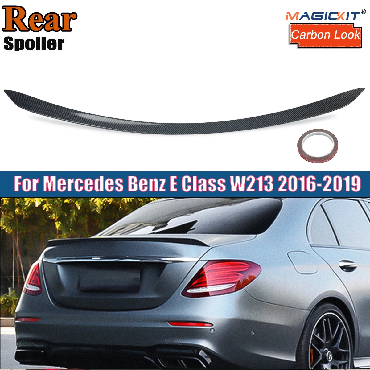 

For Mercedes E63s W213 Spoiler High Quality ABS Car Rear Wing Splitter Trim For E-Class 2016-2019