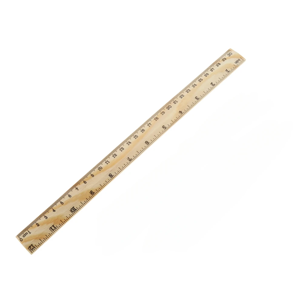 1Pc Metric Wooden Precision Double Sided Ruler Measure Tools Home Sewing Learning Study Office School Stationery Teaching 30cm