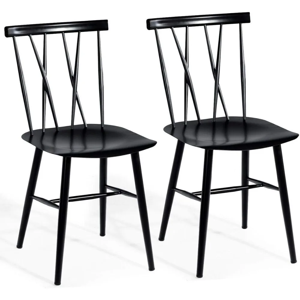 

Dining Chair Set of 2, Farmhouse Windsor Chairs Dining Room Chairs with Spindle Back and Sturdy Metal Construction, Kitchen Sid