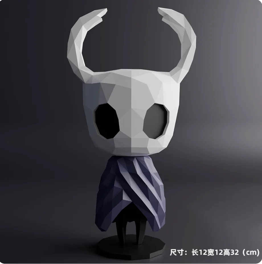 

Новая бумажная модель The Hollow Knight Papercraft 3d Diy игрушка ручной работы с низкой поли скульптурой игровые фигурки домашний декор украшение рабочего стола