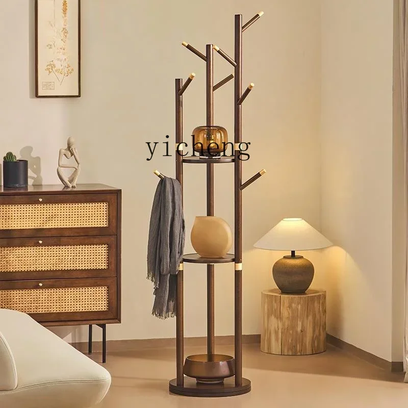 

BB Solid Wood Coat and Hat Rack Rotating Bedroom and Household Multifunctional Hanger Living Room