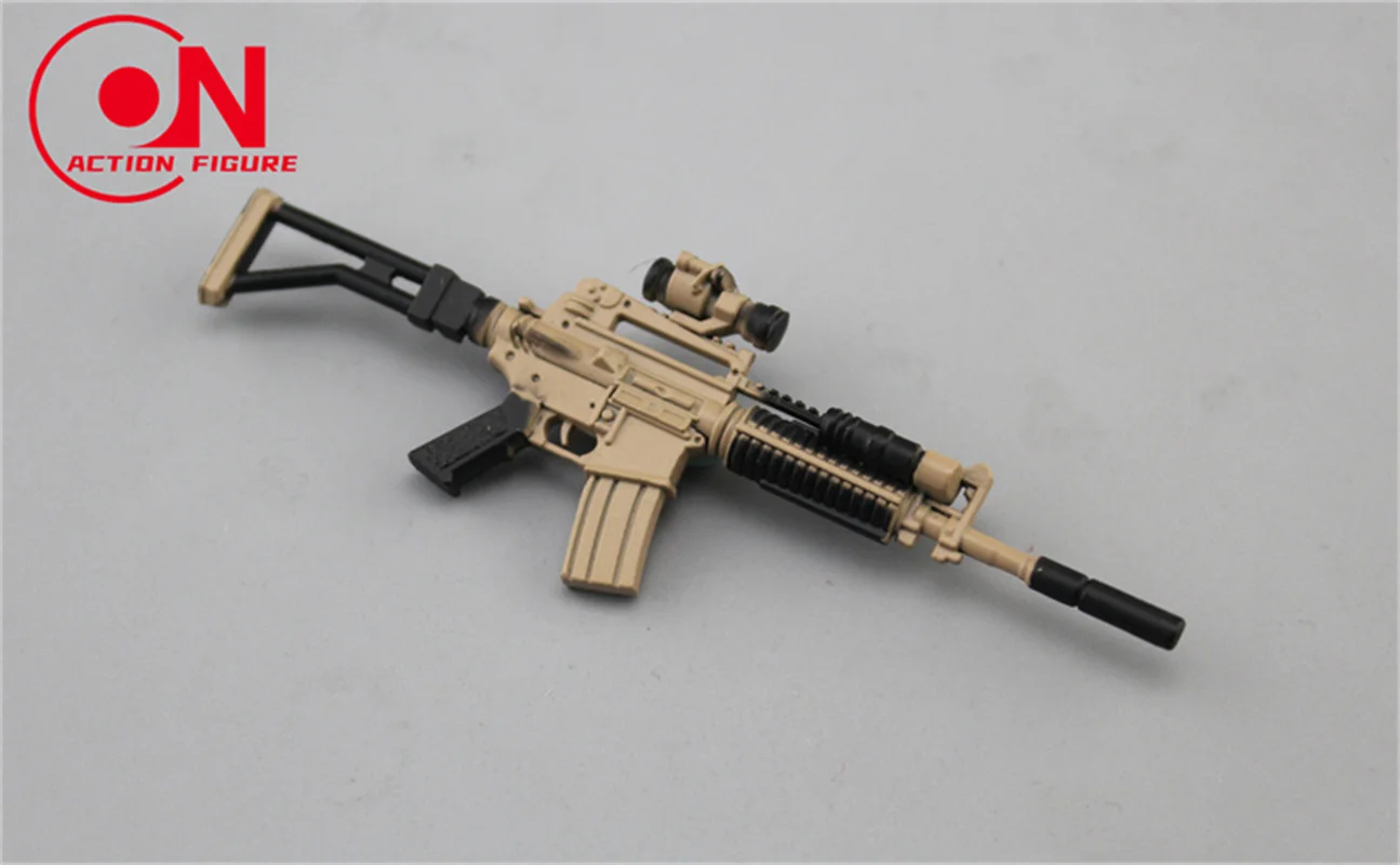 ปืนไรเฟิลซุ่มยิงขนาด1/12ขนาดเล็ก AKM M4A1 98K อุปกรณ์เสริมในฉากอาวุธเหมาะกับร่างกายตุ๊กตาขยับแขนขาได้ทหารหญิง6นิ้ว