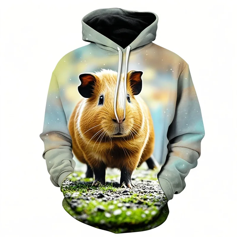 Newest Design 3D Guinea Pig All Over Printed Hoodies Men Women Animal Guinea Pig Pattern Sweatshirt Casual Kids Couple Hoodies