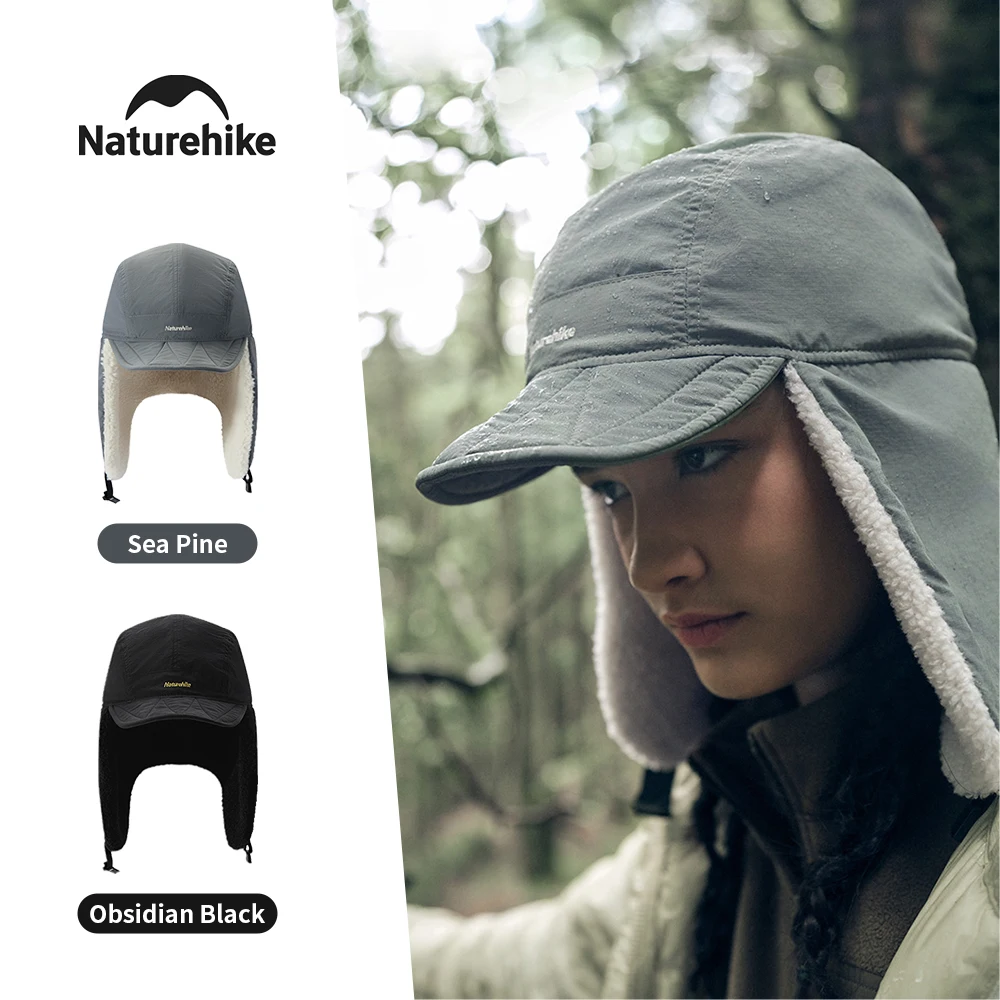 Naturehike Double-sided Ear-protecting Hat Waterproof Thermal Faux Lambswool Hat Winter Outdoor Camping Hiking Travel Warmth Hat