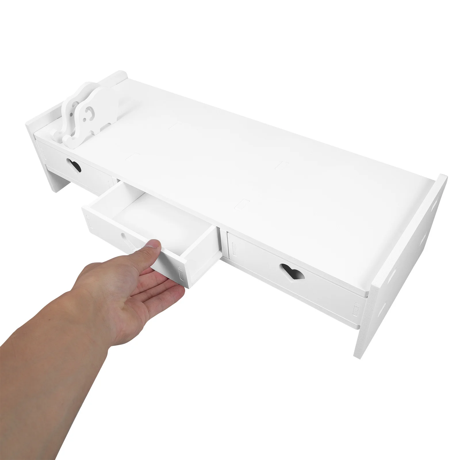 Toetsenbord Opbergrek Computer Monitor Stand Riser Met Lade Bureau Organizer Laptop Verhoogde Basis Desktop Plank