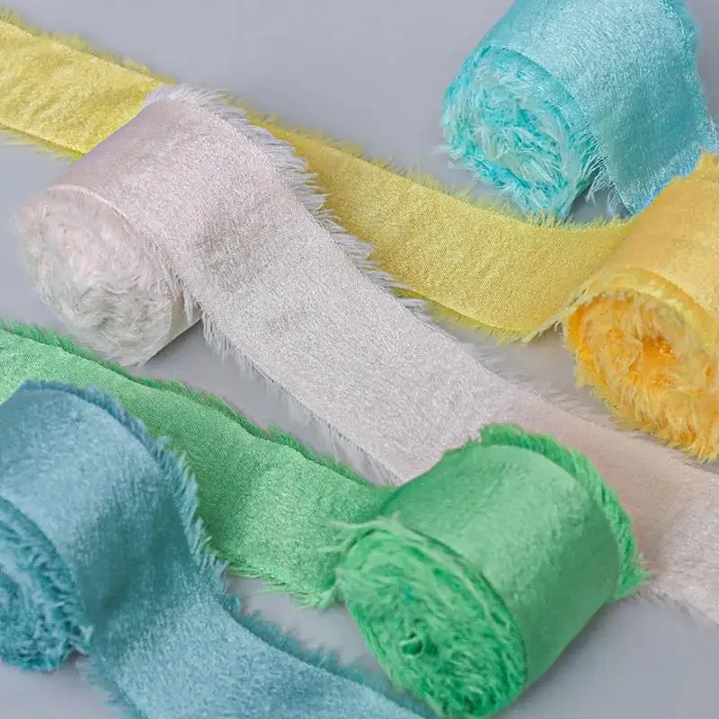 

4 см * 5 ярдов, ручная рваная бархатная лента с грубыми краями, золотая пудра, бант «сделай сам», декор для приглашения на свадьбу ручной работы для упаковки подарков