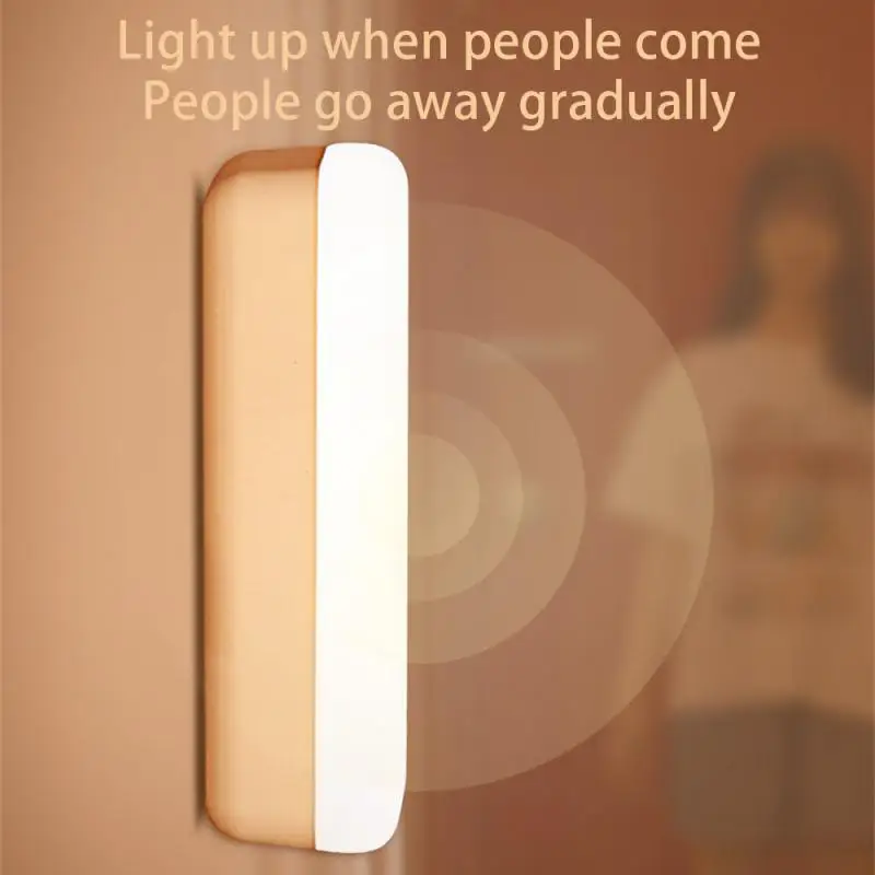 LED Night Lamp With Motion Sensor Rechargeable LED USB Night Light Wireless Led Bedside Table Lamp Portable Camping Lighting