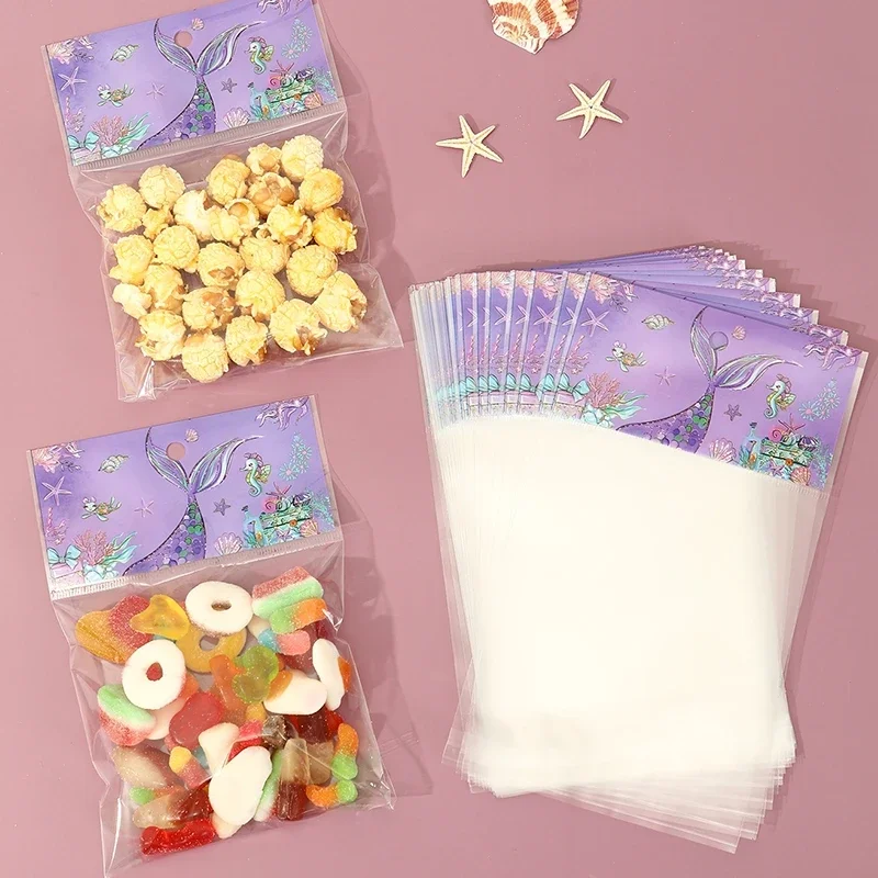 30 Stück Meerjungfrauenschwanz-Geschenktüten Süßigkeiten-Verpackungsbeutel Kleine Meerjungfrau Geburtstagsparty-Deko Kinderparty Hochzeitsfeier-Zubehör
