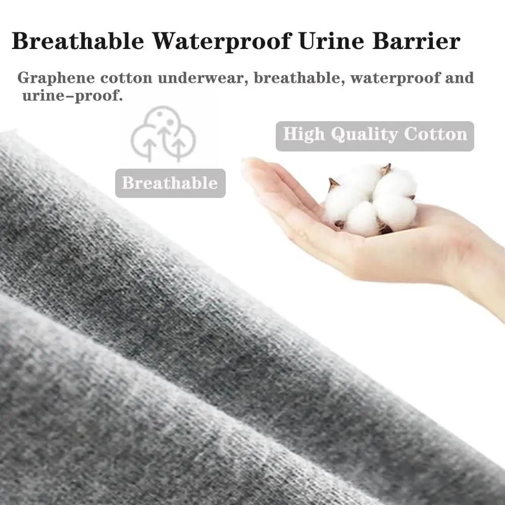 Antibacterial Graphene Adult Diaper Pants Leak-Proof Elastic Incontinence Underwear Reusable Breathable Washable Diaper