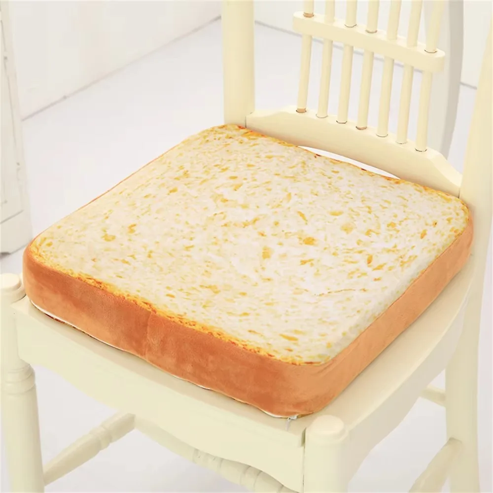 Creative Simulated Toast Seat Cushion Soft Thickened Sponge Chair Mat Square Washable Bread Slicing Cushion Tatami