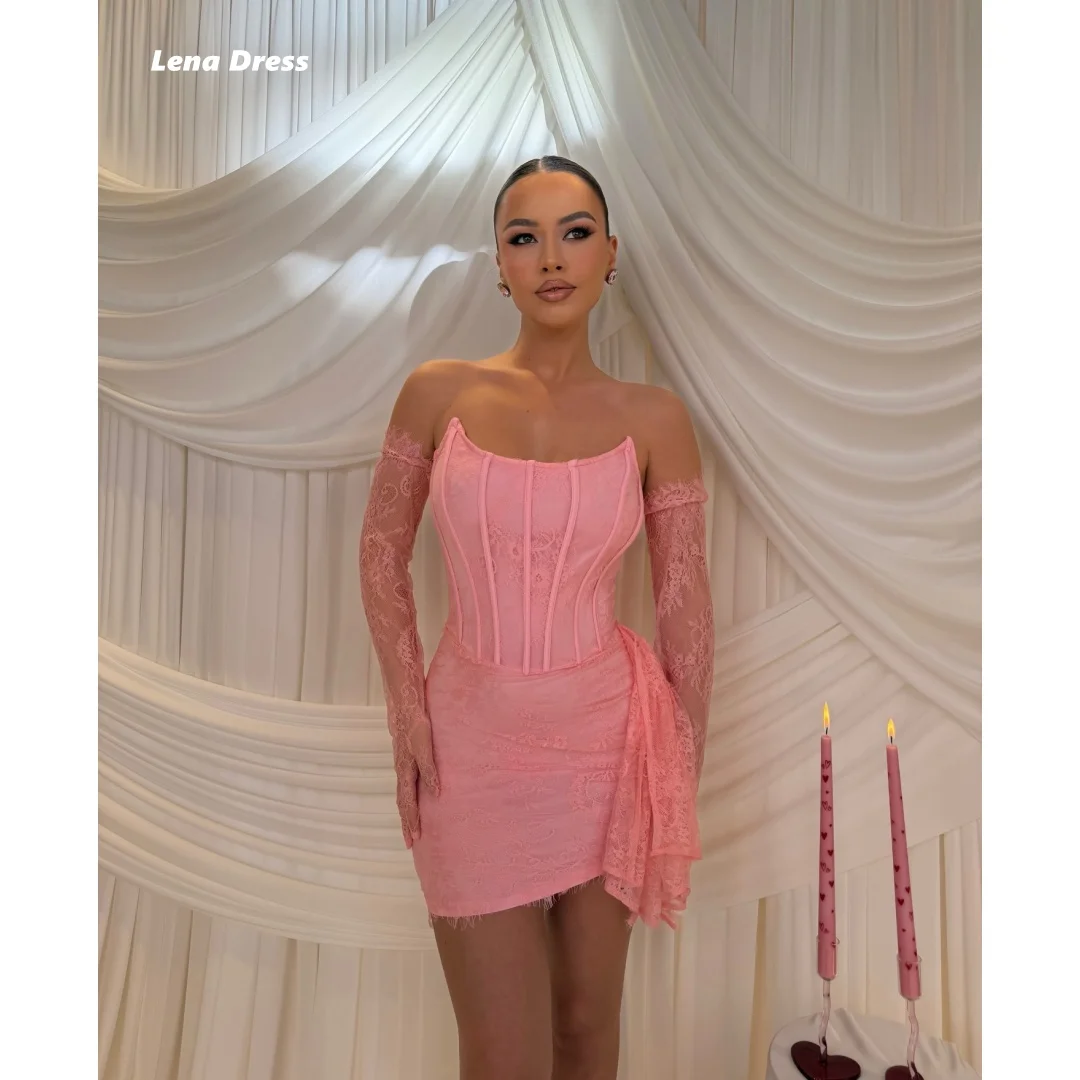 

Embroidered Lace Luxurious Evening Dresses for Special Occasions Customized Women's Evening Dress for Weddings Pink Ball Gowns