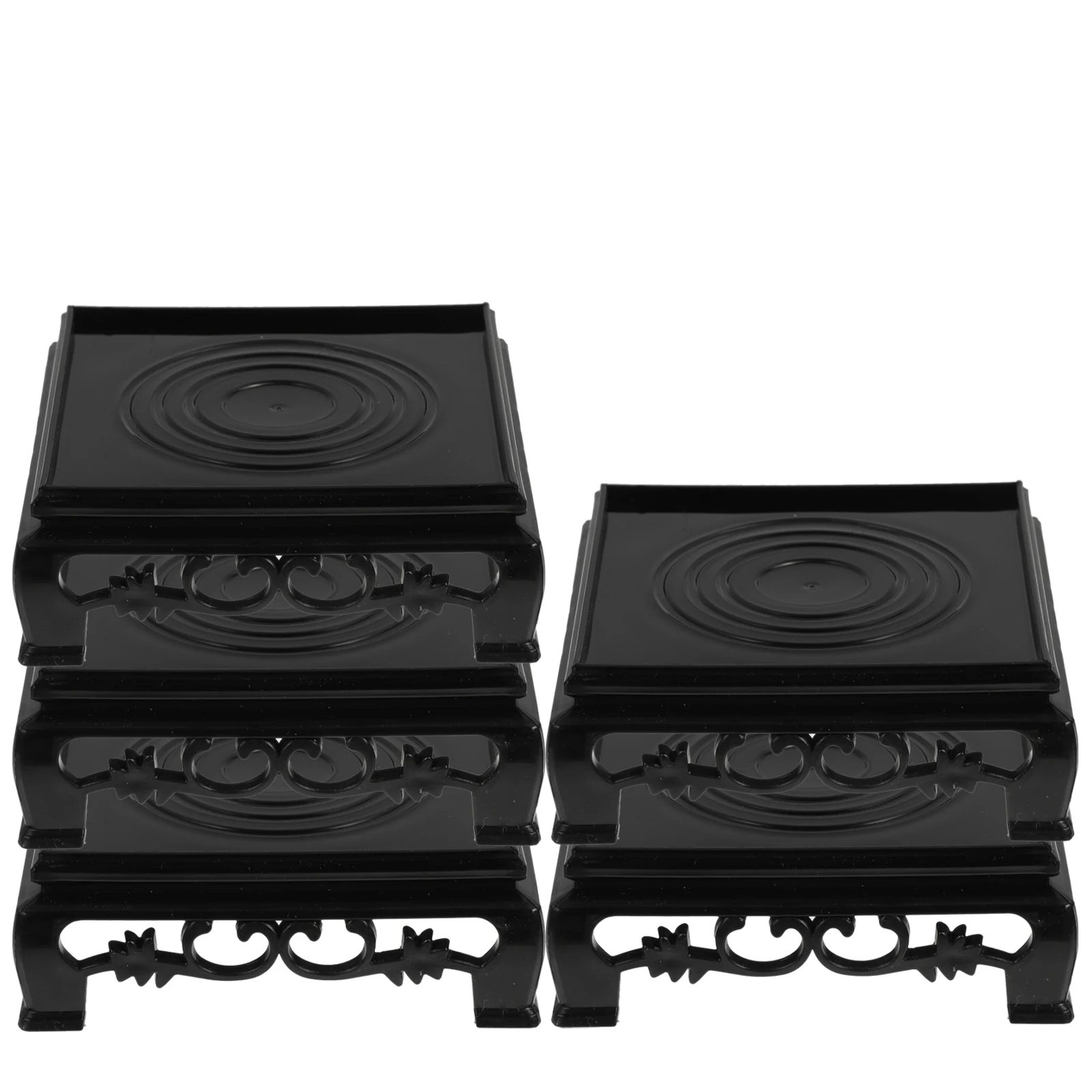 

5pcs Base Plastic Plant Stand for Indoor Display Tray Flowerpot Holder Vase Fish Bowl Riser Home Decor Gardening