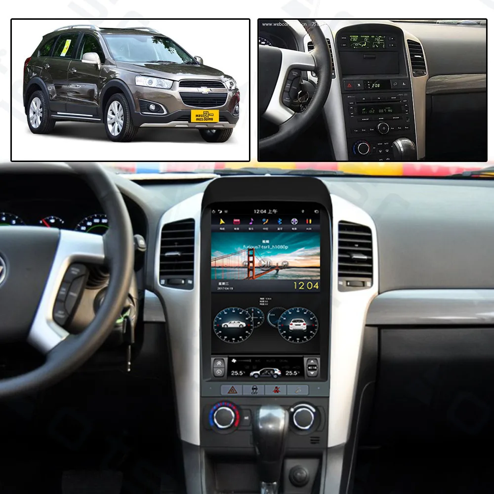 Android car GPS Navigation Tesla style Multimedia Radio Player for Chevrolet Captiva 2008-2012