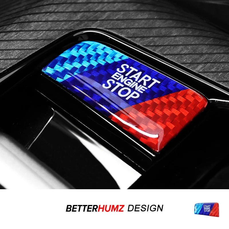 Für BMW 5er G60 G70 X3 G45 G48 2025 2026 Echtcarbon Motorstart-Stopp-Knopf Zierleiste Aufkleber Innenraum-Zubehör