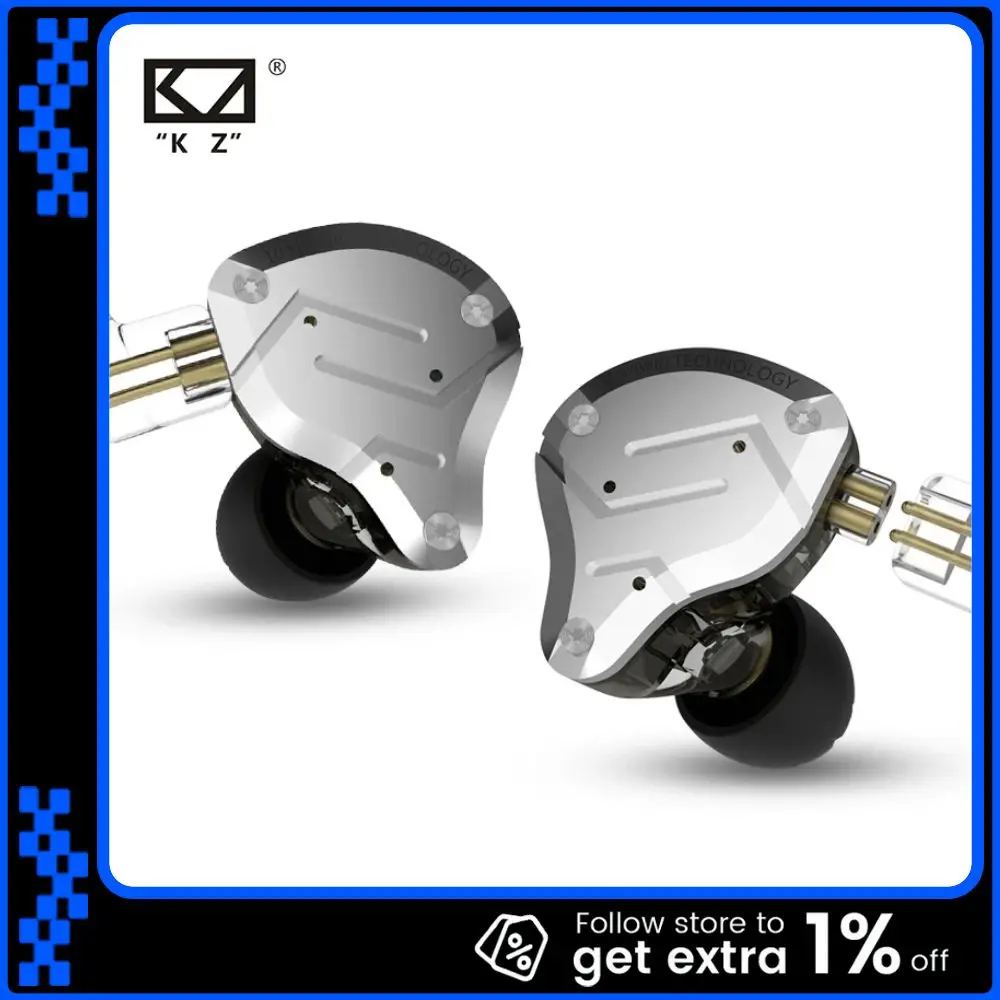 KZ ZS10 Pro Metal Wired Earphones 4BA+1DD Hybrid Technology In Ear Headphones HIFI Monitor Game Sport Music Earbuds Headset Gift