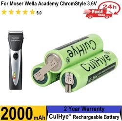 Batterie de remplacement pour Moser Wella Academy DNomStyle, Ni-laissée, 3.6V, 2000mAh, 1871, Super sans fil, 1872 Clipper, 1871-7590