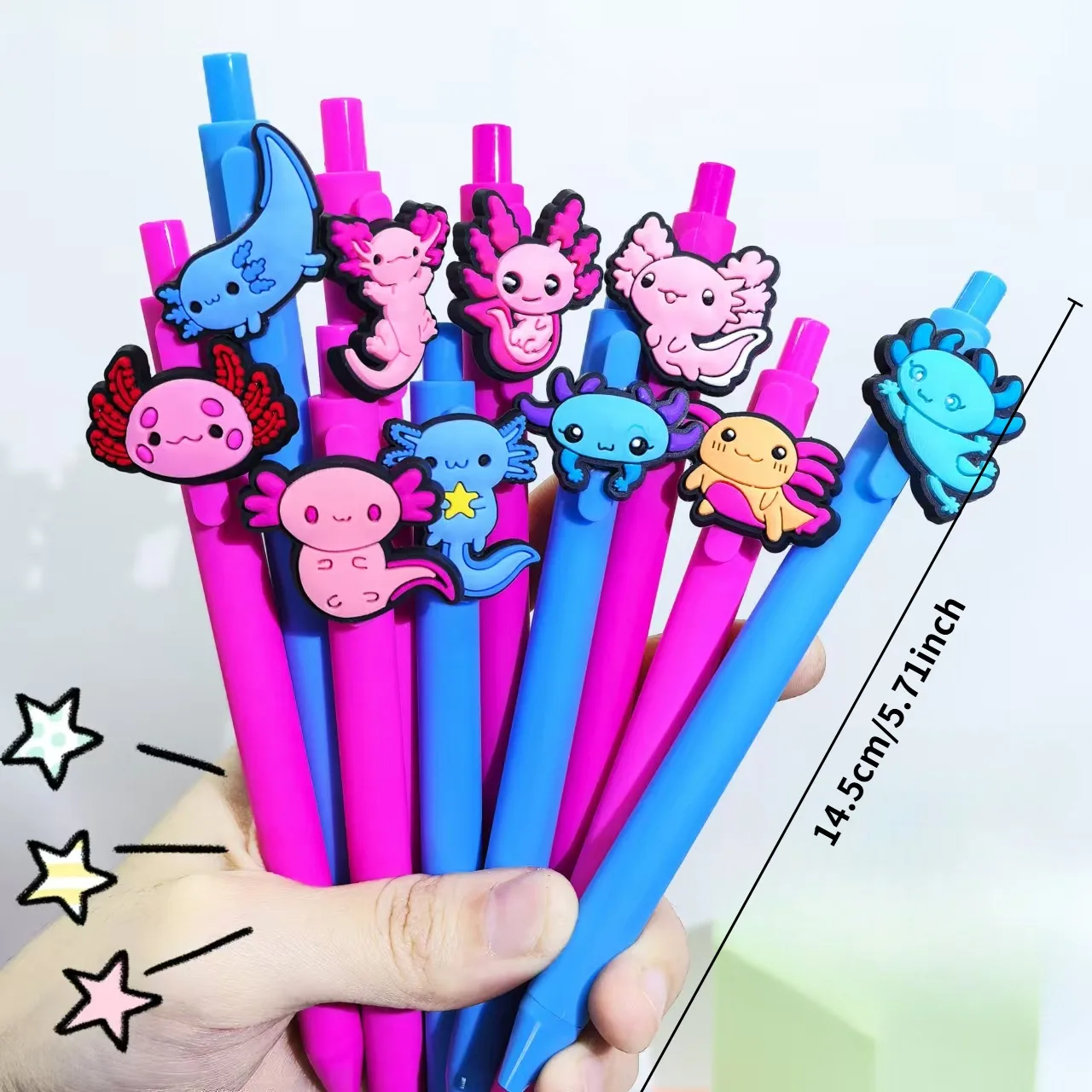 10 قطع قلم حبر جاف على شكل سلمندر، قلم كتابة سلمندر لطيف، قلم حبر جاف سلمندر، نمط عشوائي #5