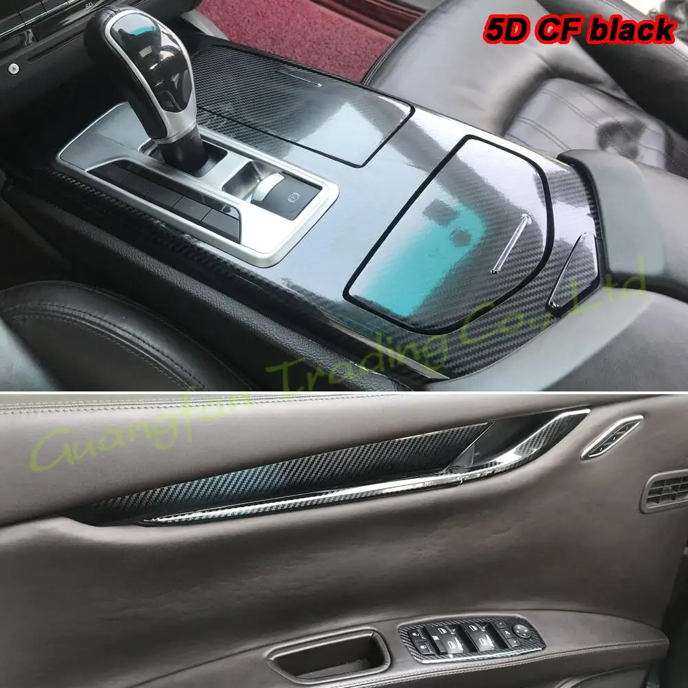 

For Maserati Quattroporte2014-2021 Interior Central Control Panel Door Handle Carbon Fiber Sticker Decals Car styling Accessorie