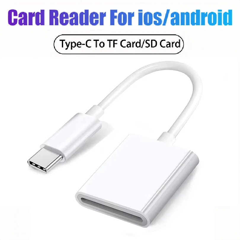 1-2 Pcs Type-C Card Reader SD Memory Converter OTG Writer Adapter For IPhone 17 16 15 for Samsung for Xiaomi for Huawei Laptop
