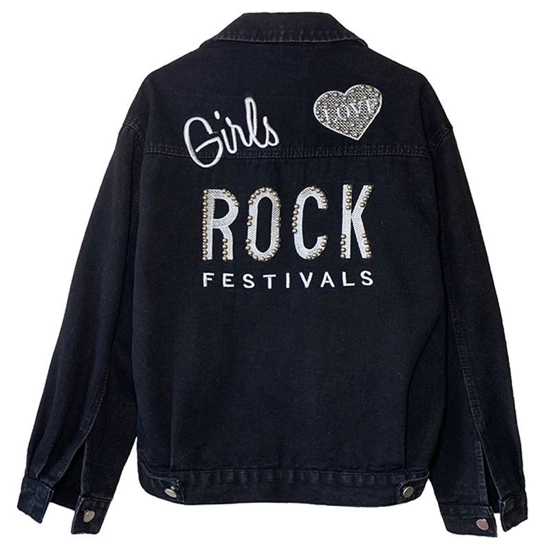Women's Loose Fit Embroidered Denim Jacket Spring Autumn New Style Korean Version BF Harajuku Versatile Jacket Top