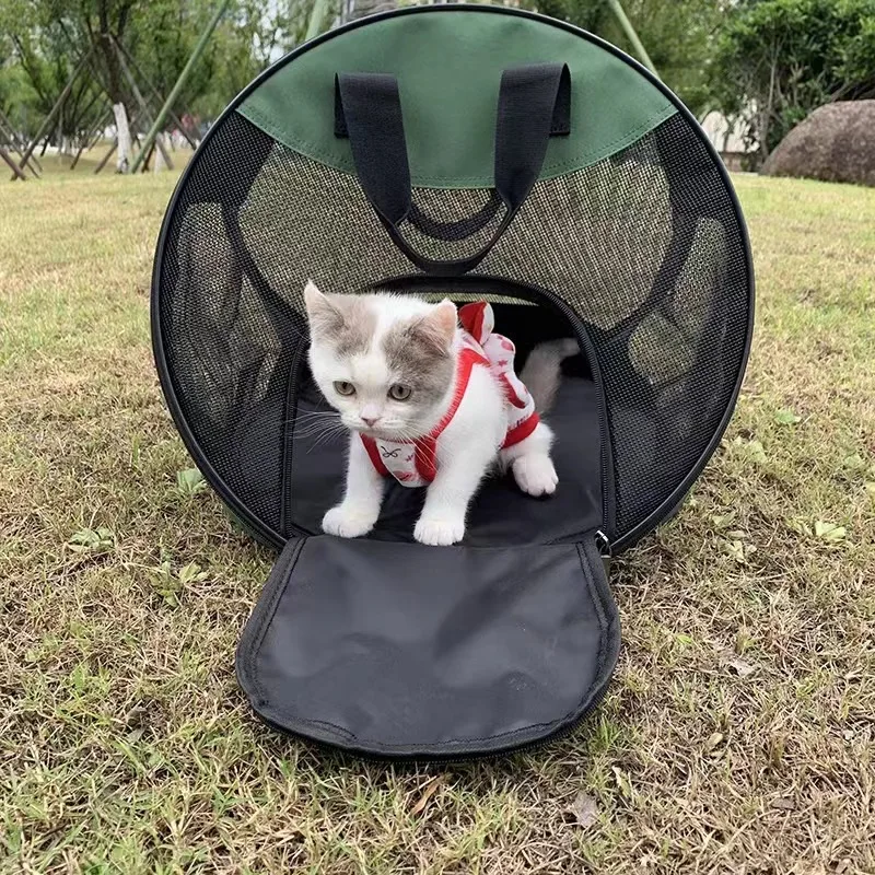 

Pet Handbag Breathable Net Oxford Cloth Cat Bag Triangular Round Folding Dog Cage Moving Litter Cat Accessories