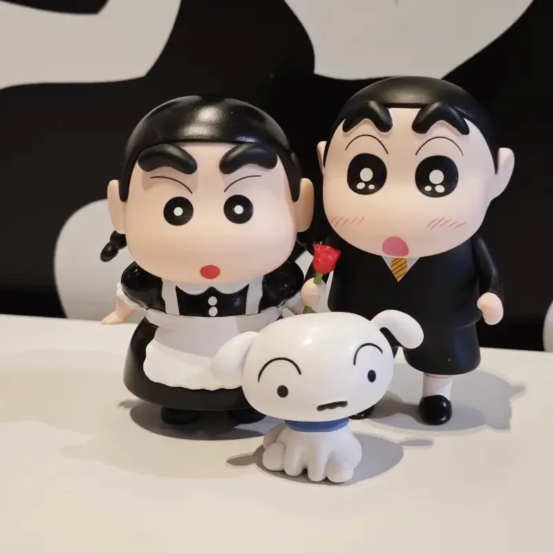 Crayon Shin chan cosplay maid cute and quirky trendy toy blind box figurine decoration ornament birthday gift Wedding Gift