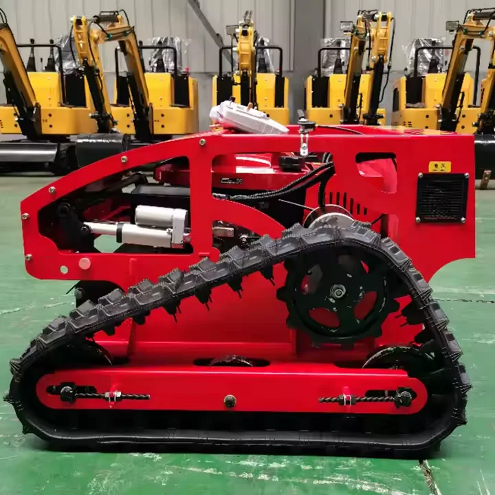 Remote Control Robot Lawn Mower With Rubber Tracks CE EPA Approved For Agricultural Grass Cutting And Slope Mowing