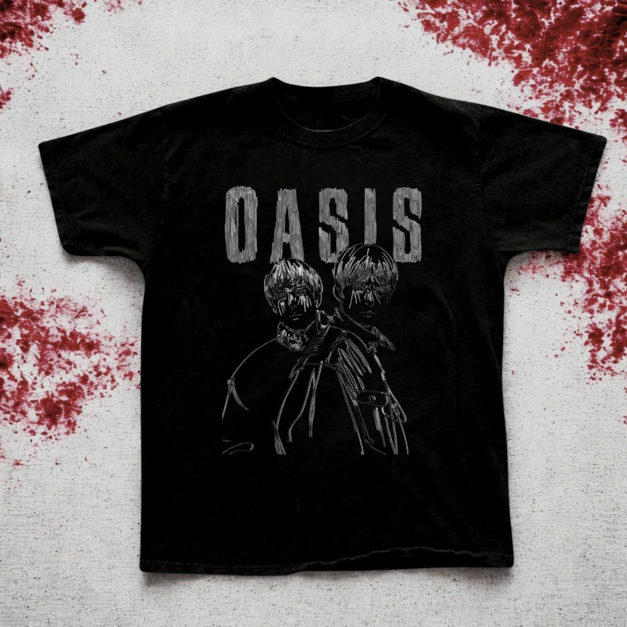 2026 Summer New Oasis Band Band British Rock European American Ins Style High Street Men and Women Short-sleeved T-shirt