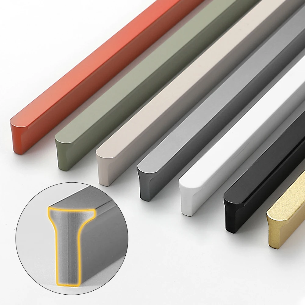 Aluminum Alloy Kitchen Cabinet Handles Drawer Knobs Cupboard Wardrobe Pulls Furniture Hardware Accessories Home Decoration