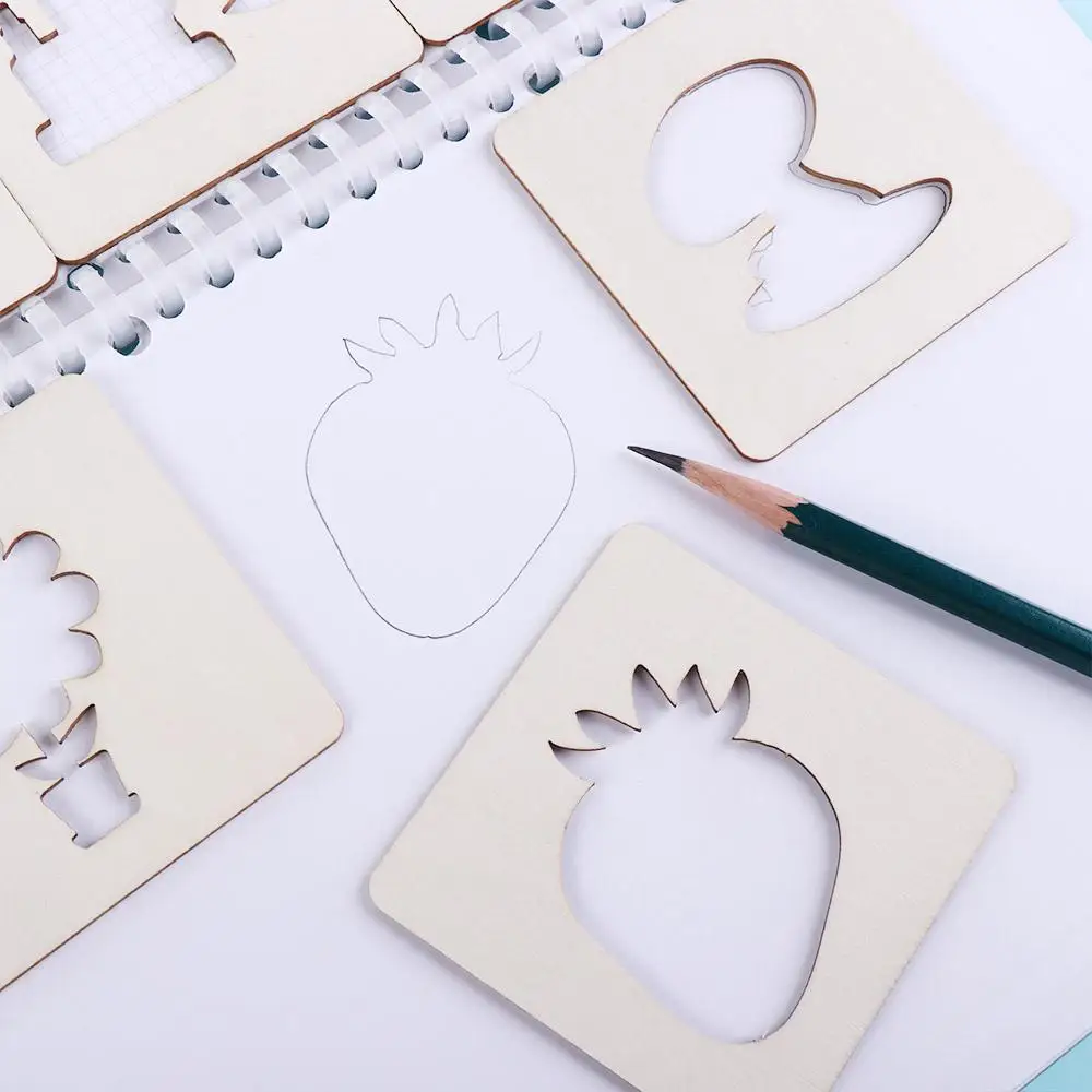 Kit Accessories DIY Painting Template Wooden Painting Stencils Wooden Stencil Outer Board Learning Educational Toys
