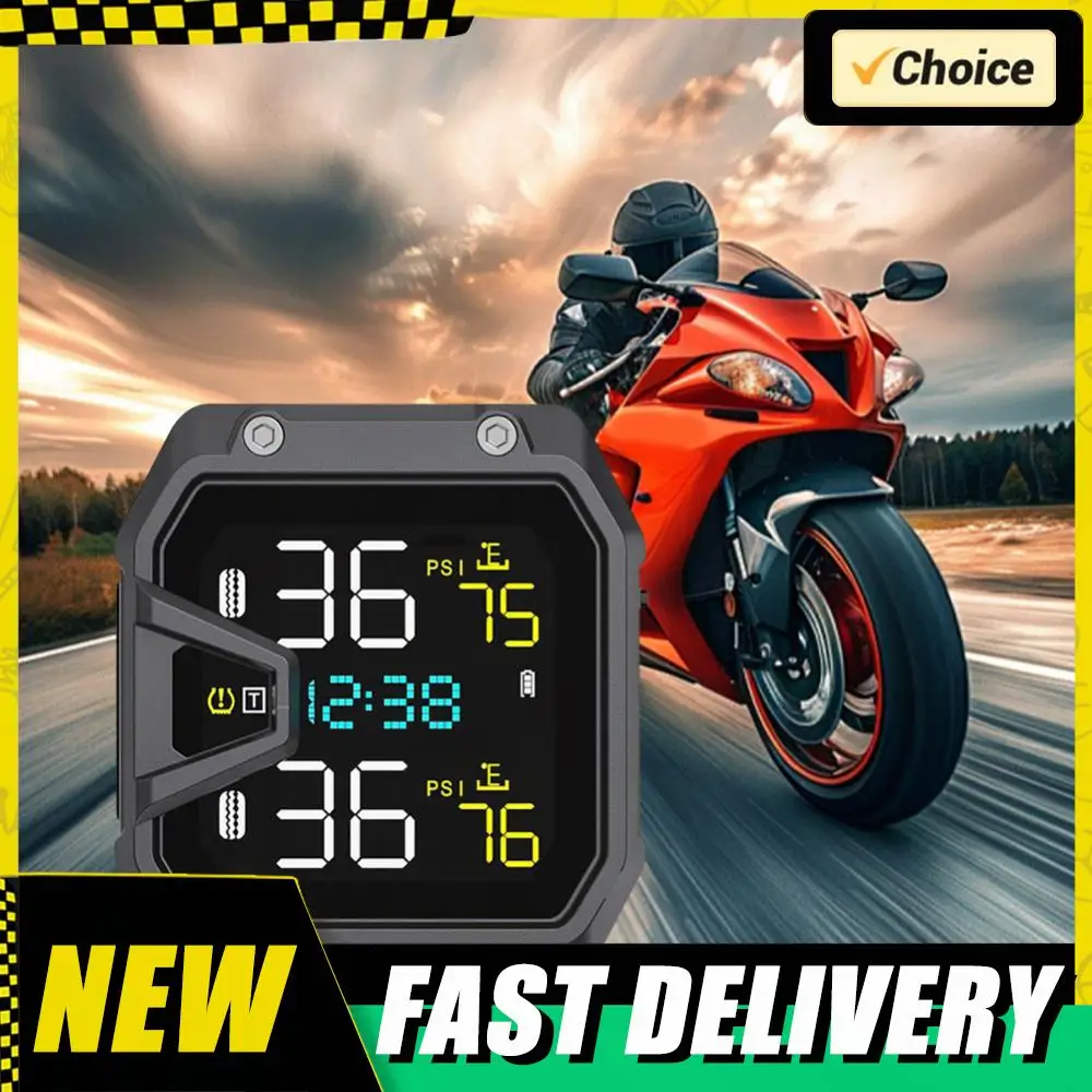 

Motorcycle Tire Pressure Monitoring Alarm System with 2 Sensors Wireless Tire Pressure Monitoring System Motorcycle Accessories